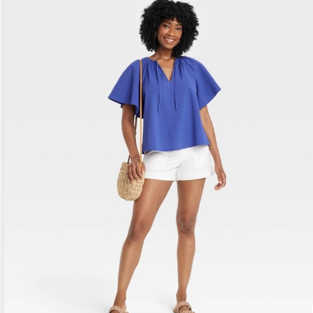 Target, A New Day Women’s Flounce short sleeve V-neck Top